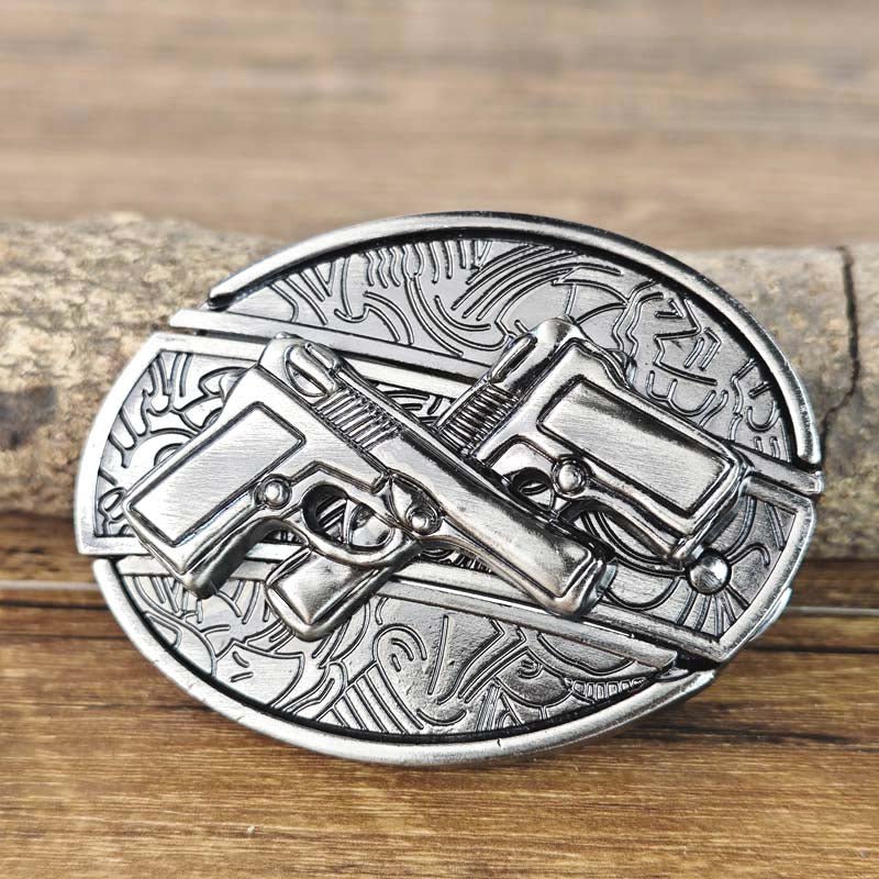Hebilla de cinturón ovalada de metal estilo cowboy