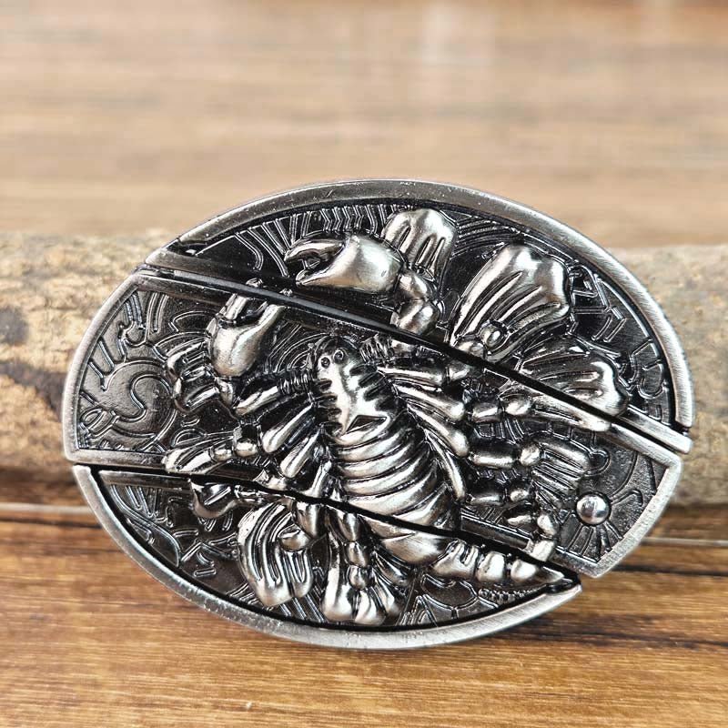 Hebilla de cinturón ovalada de metal estilo cowboy