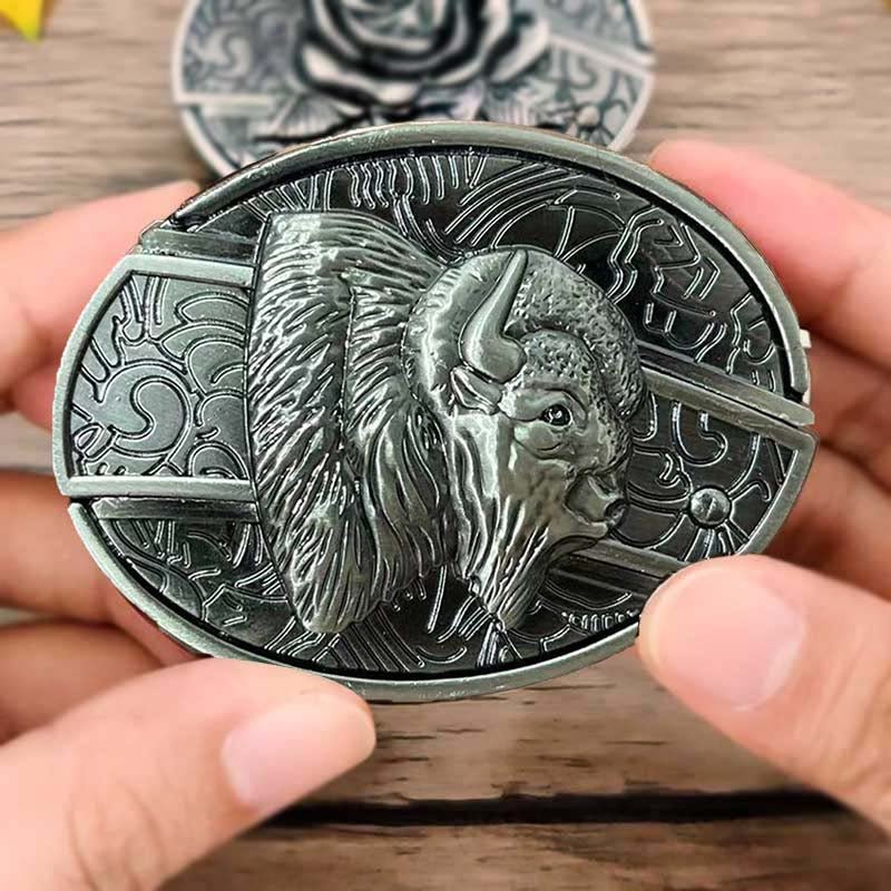 Hebilla de cinturón ovalada de metal estilo cowboy