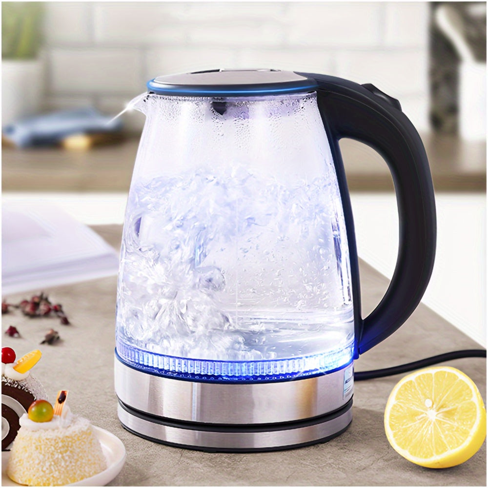 Hervidor eléctrico de cristal: ebullición rápida 2 l, LED, apagado automático