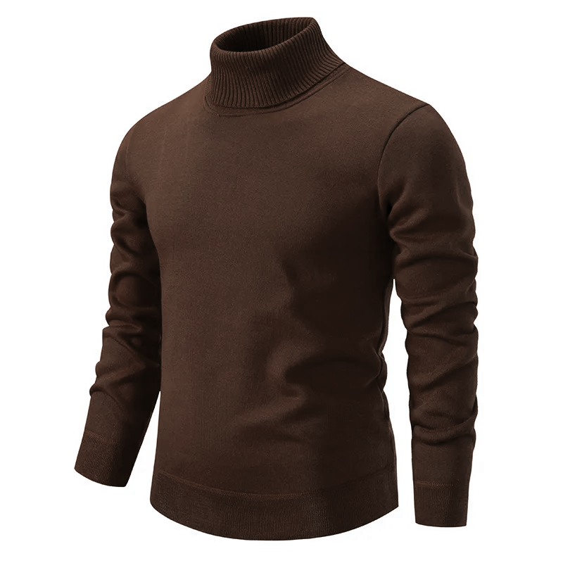 Jersey de cuello alto de lana merino acanalada para hombre