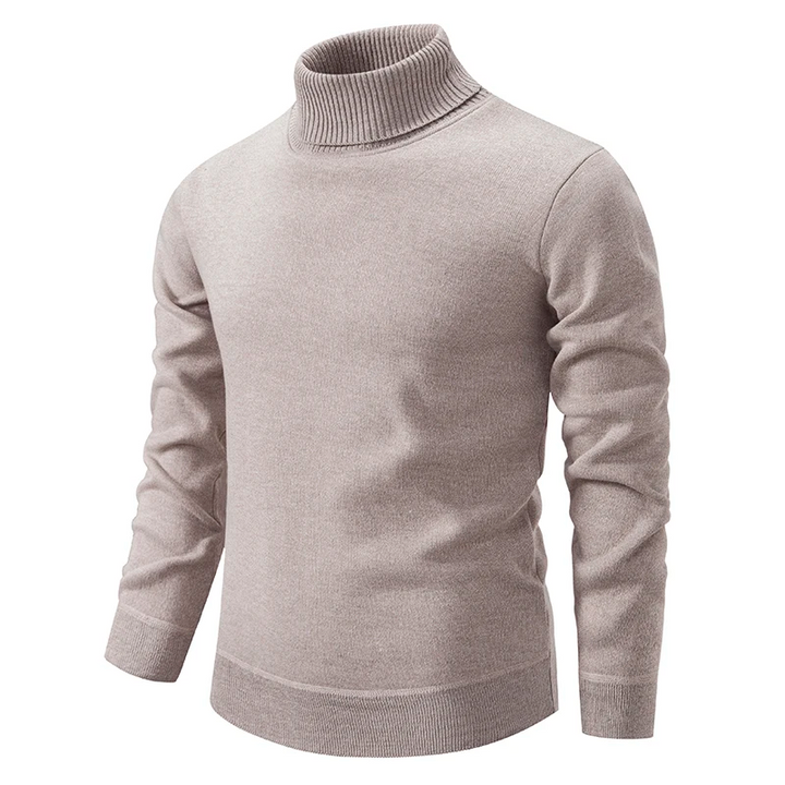 Jersey de cuello alto de lana merino acanalada para hombre