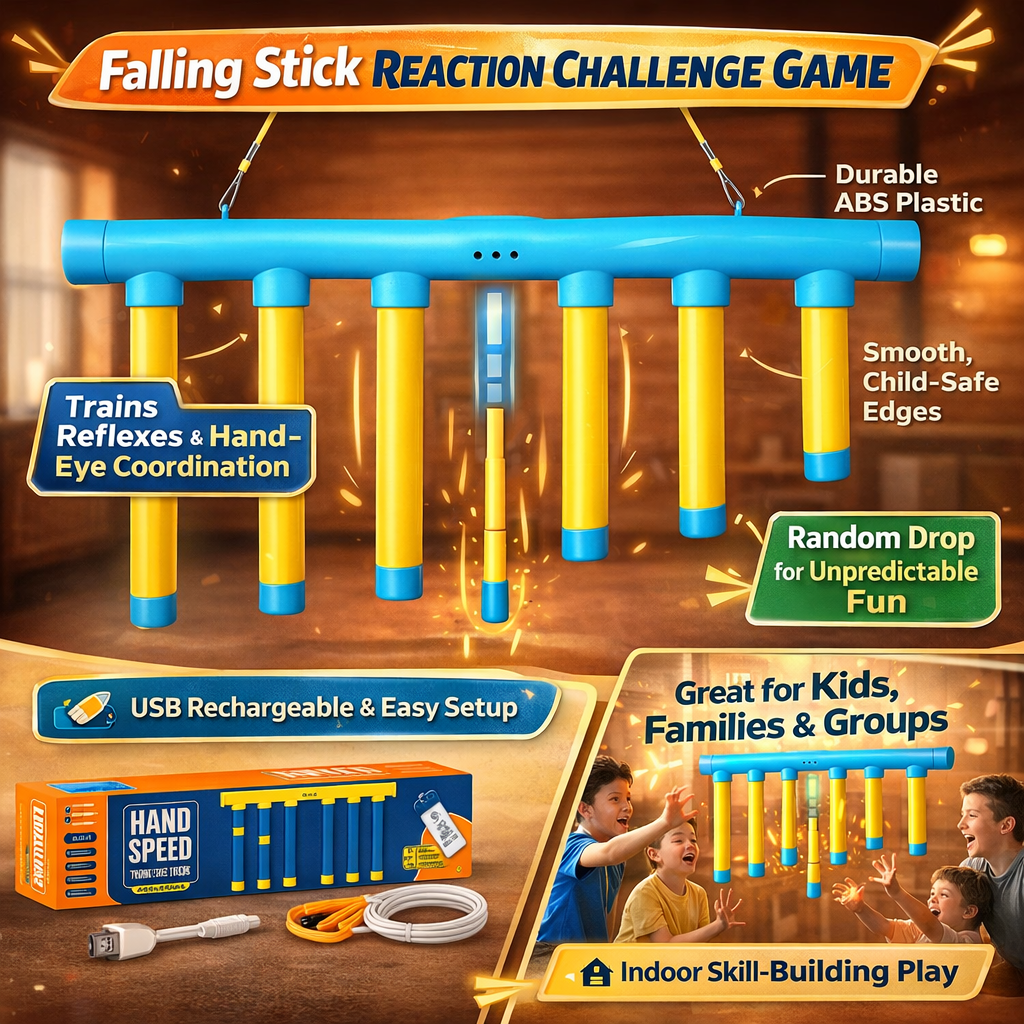 Juego de reflejos para niños con palos caídos y entrenador de reacción
