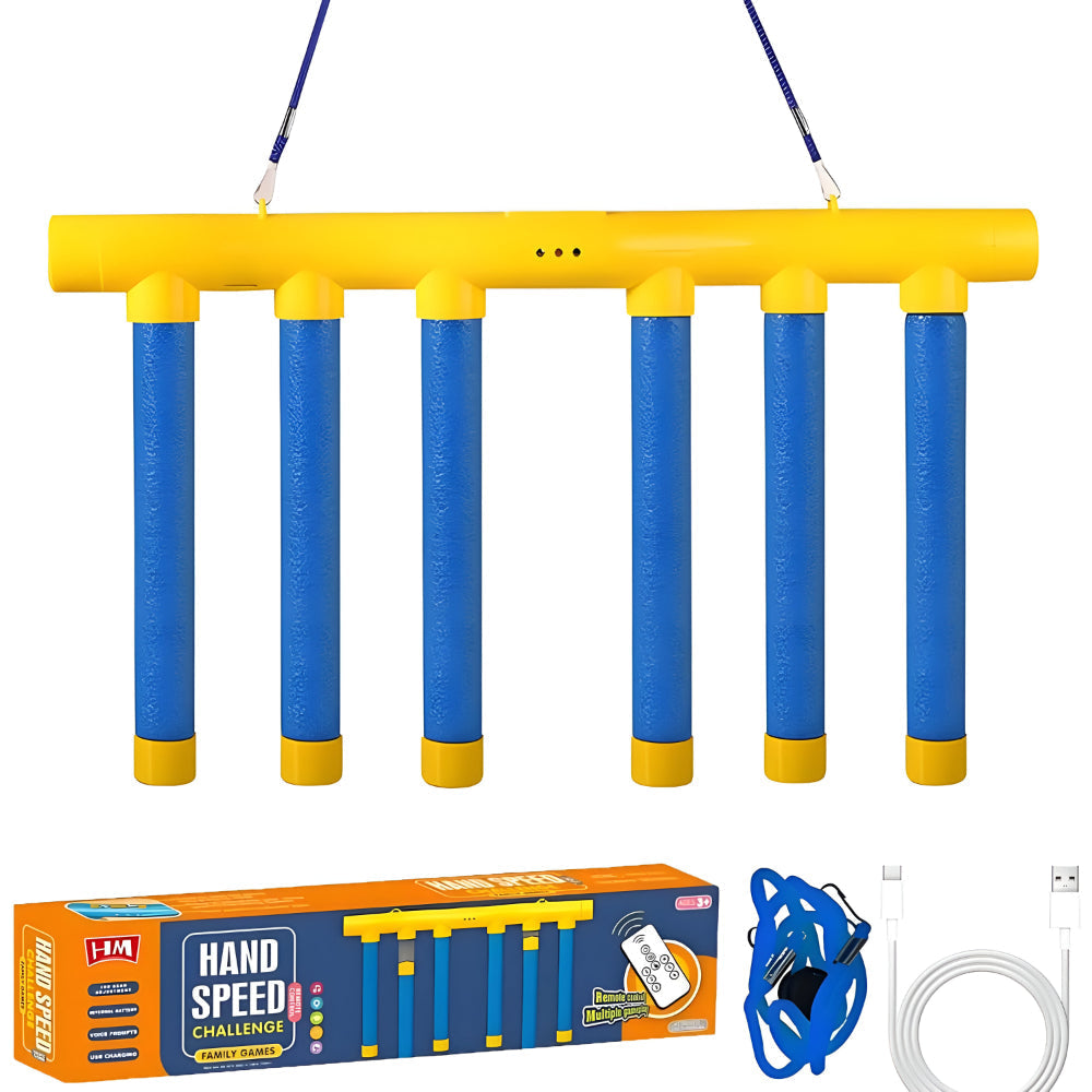 Juego de reflejos para niños con palos caídos y entrenador de reacción