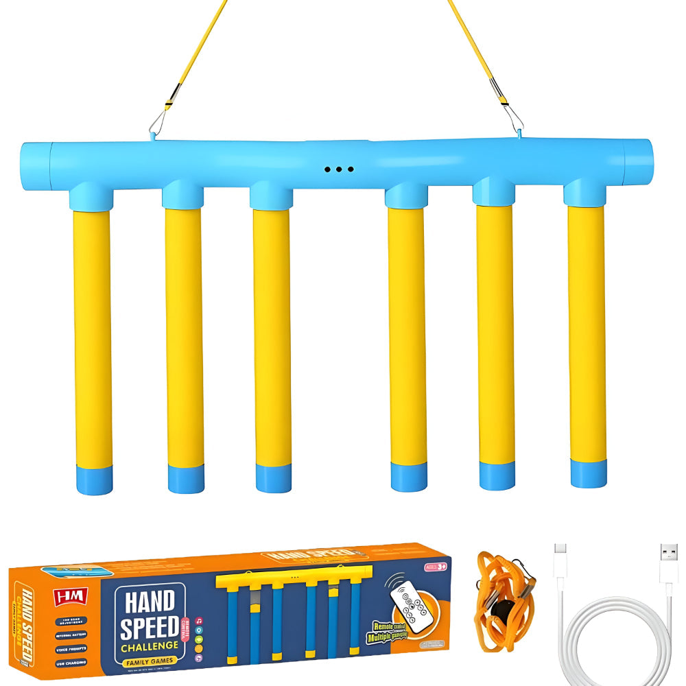 Juego de reflejos para niños con palos caídos y entrenador de reacción