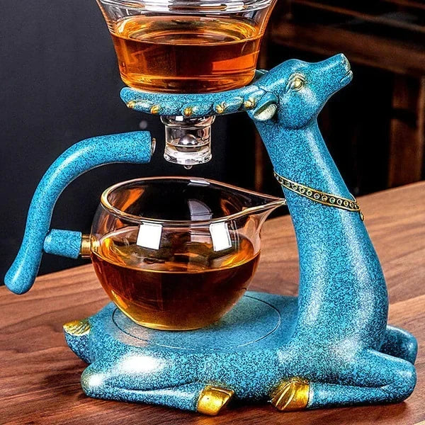 Juego de té magnético de cristal unisex para rituales de infusión modernos
