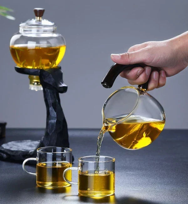 Juego de té magnético de cristal unisex para rituales de infusión modernos