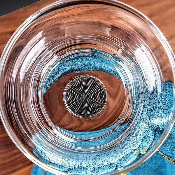 Juego de té magnético de cristal unisex para rituales de infusión modernos
