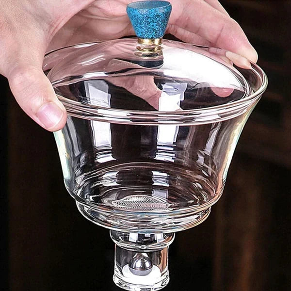 Juego de té magnético de cristal unisex para rituales de infusión modernos