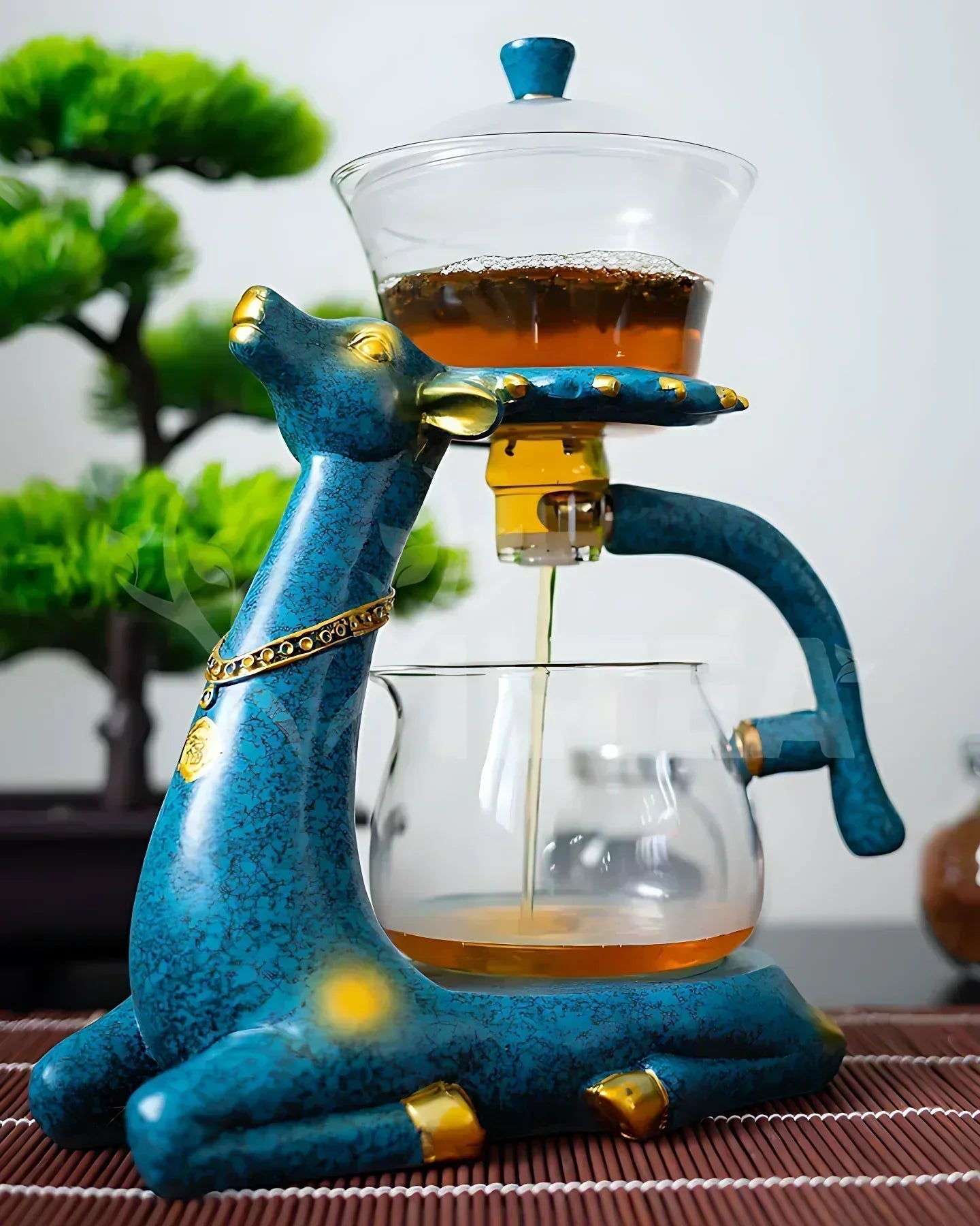 Juego de té magnético de cristal unisex para rituales de infusión modernos