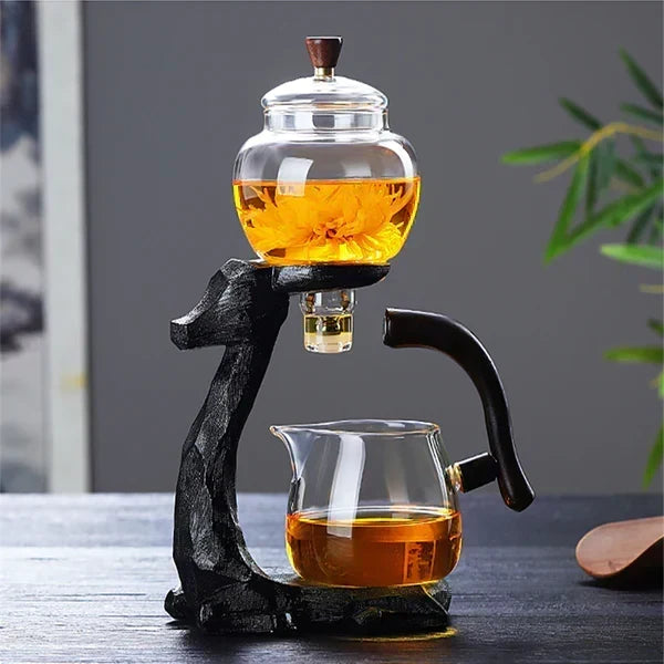 Juego de té magnético de cristal unisex para rituales de infusión modernos