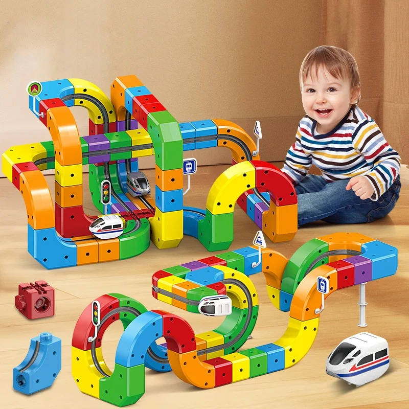 Juguete de tren magnético con pista modular