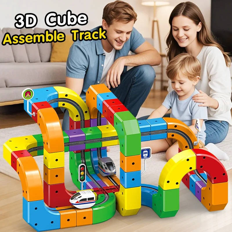 Juguete de tren magnético con pista modular