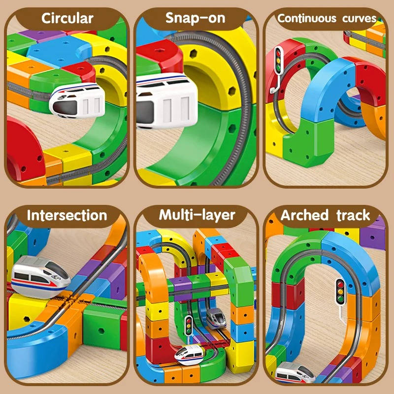 Juguete de tren magnético con pista modular