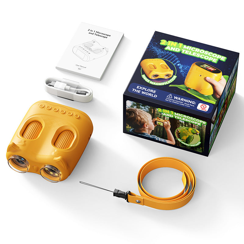 Juguete de telescopio y microscopio con cámara para niños – Set explorador científico
