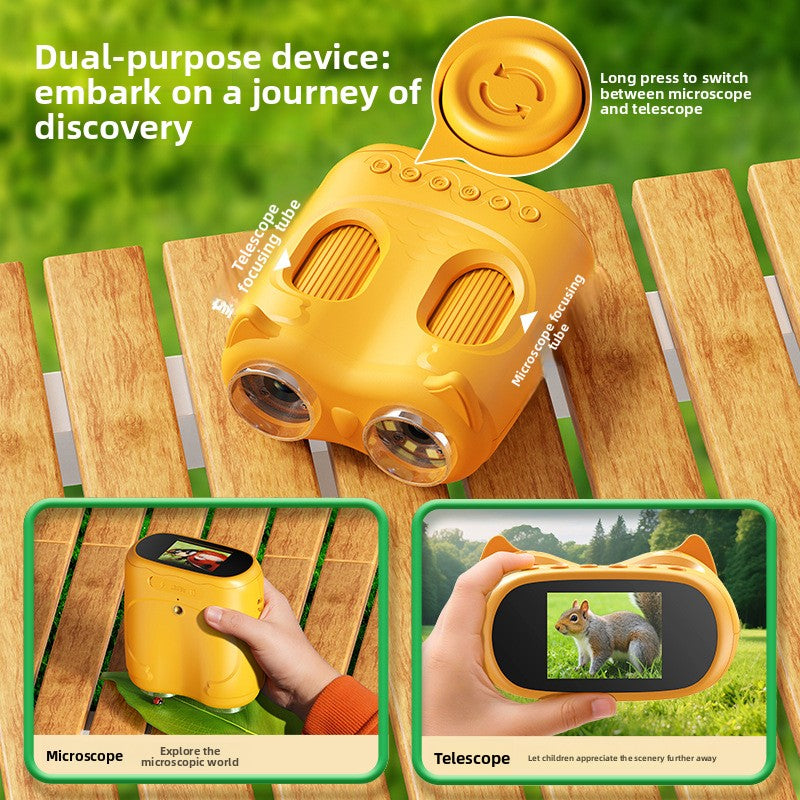 Juguete de telescopio y microscopio con cámara para niños – Set explorador científico