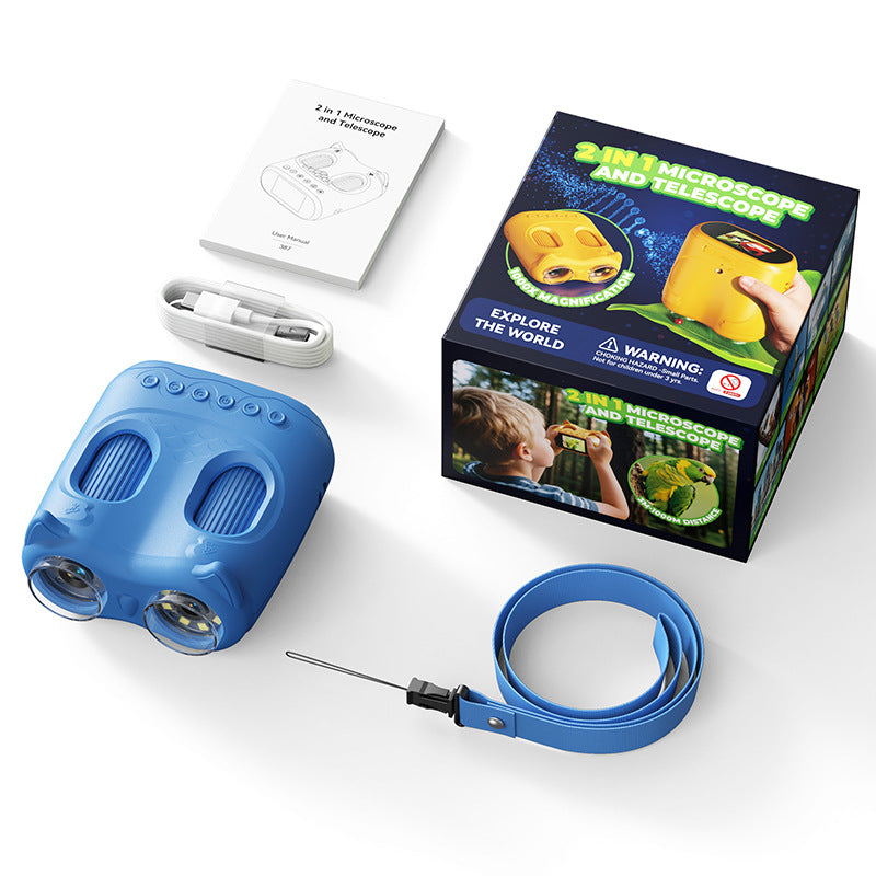 Juguete de telescopio y microscopio con cámara para niños – Set explorador científico