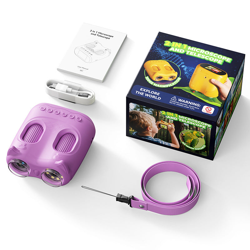 Juguete de telescopio y microscopio con cámara para niños – Set explorador científico