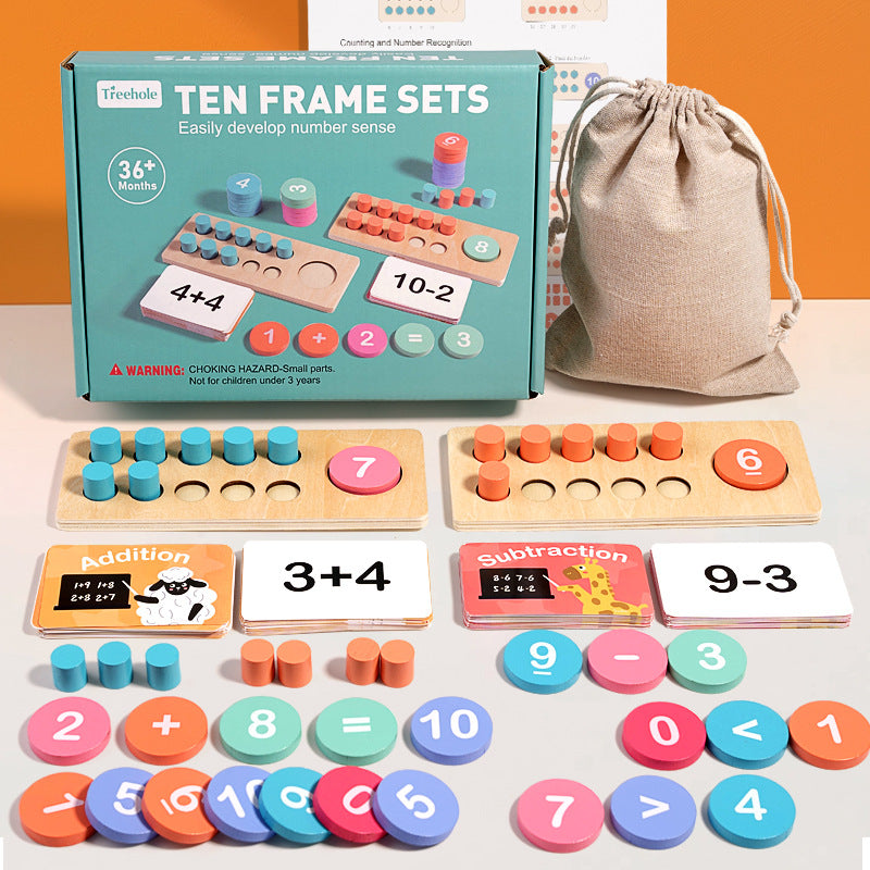 Juguetes de conteo para niños – Práctica de matemáticas y motricidad fina de madera