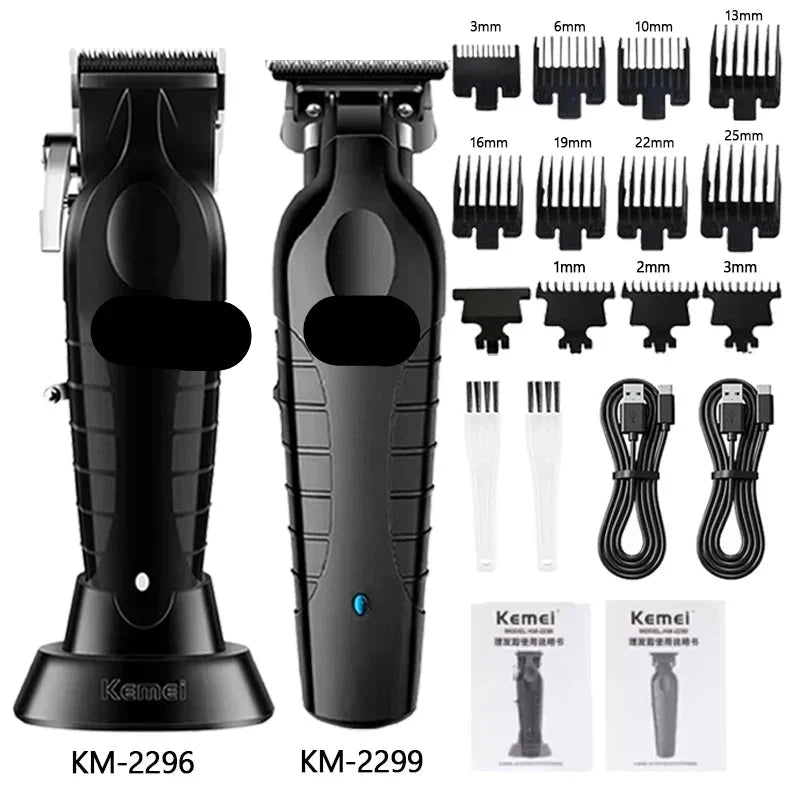 Kit de cortapelos y afeitadora eléctrica profesional para hombre