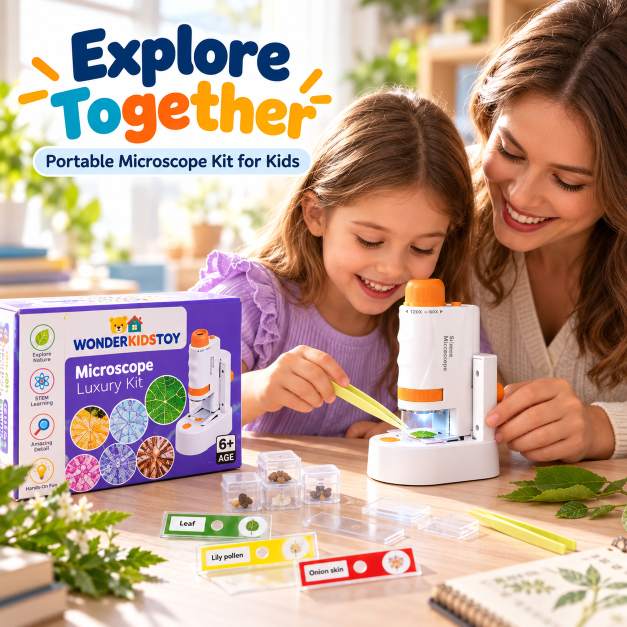 Kit de microscopio portátil para niños – Ciencia práctica y emocionante desde casa