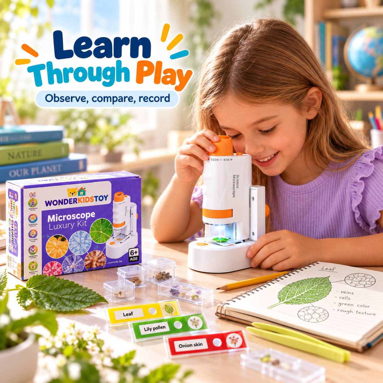 Kit de microscopio portátil para niños – Ciencia práctica y emocionante desde casa
