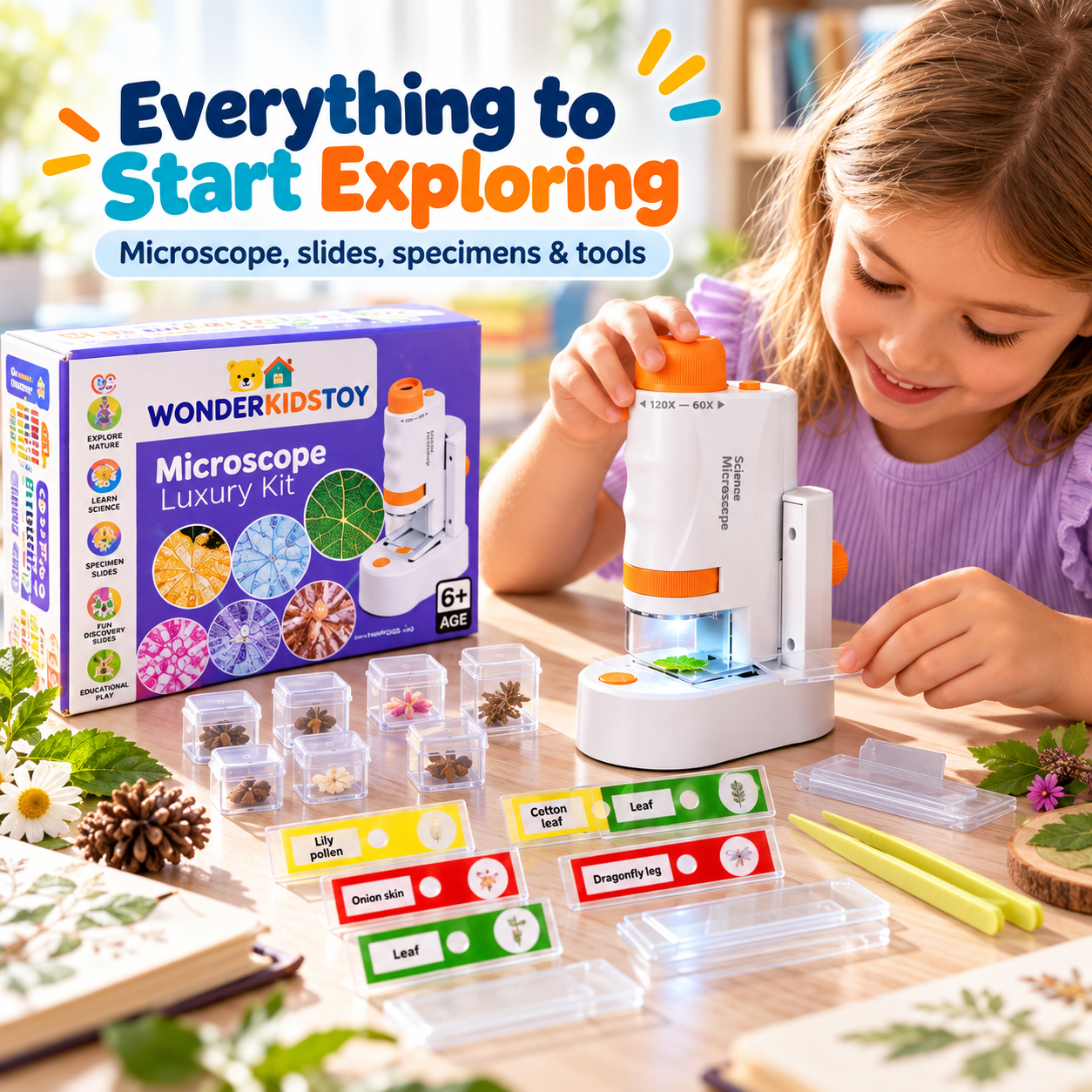 Kit de microscopio portátil para niños – Ciencia práctica y emocionante desde casa