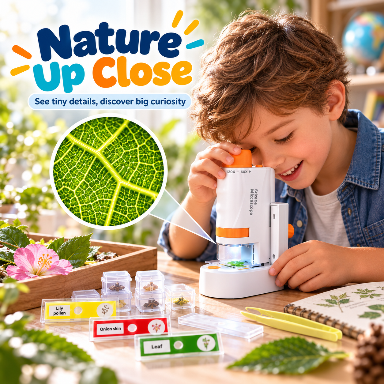 Kit de microscopio portátil para niños – Ciencia práctica y emocionante desde casa