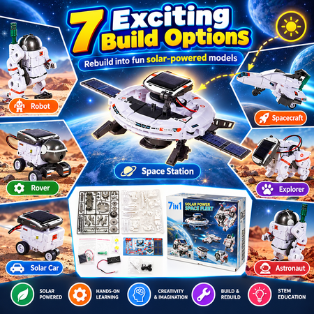 Kit de robot solar para niños – Juguete STEM 6 en 1 y 7 en 1