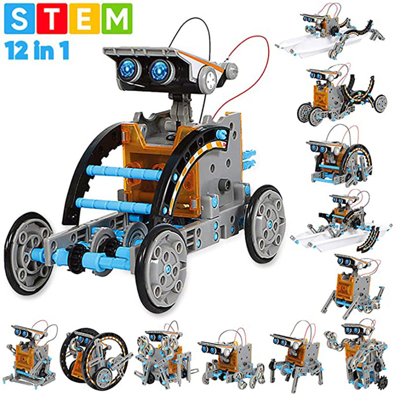 Kit de robot solar STEM para niños – Juguete de construcción DIY 12 en 1 y 13 en 1