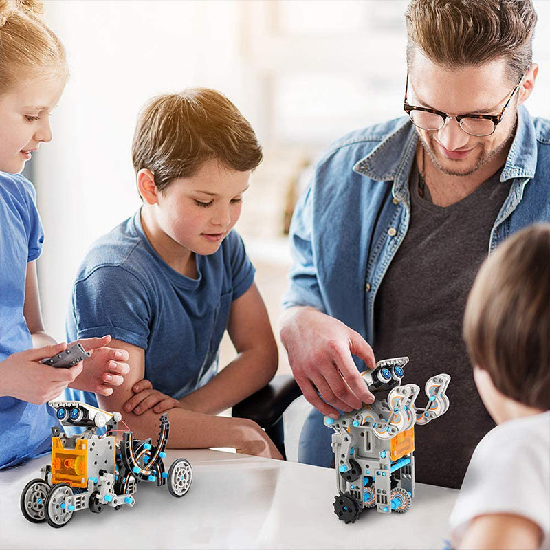 Kit de robot solar STEM para niños – Juguete de construcción DIY 12 en 1 y 13 en 1