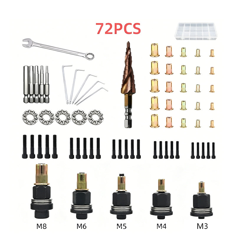 Kit de tuercas remachables de acero al carbono de extremo abierto