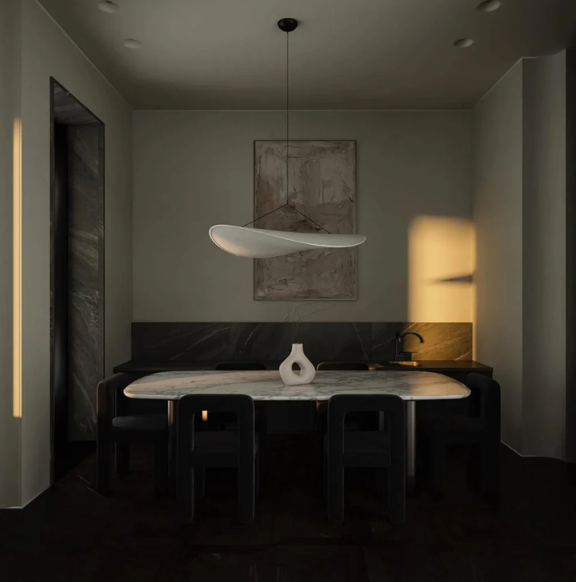 Lámpara colgante SoraHaze de diseño japandi con luz relajante