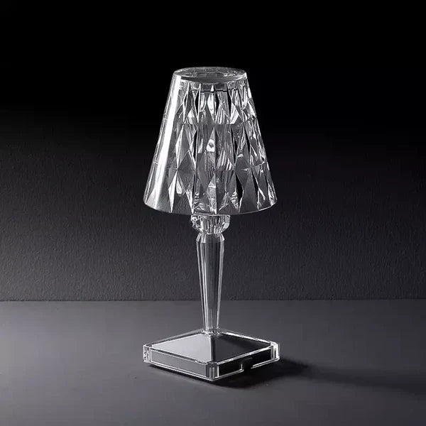 Lámpara de mesa de cristal brillante moderna con control táctil