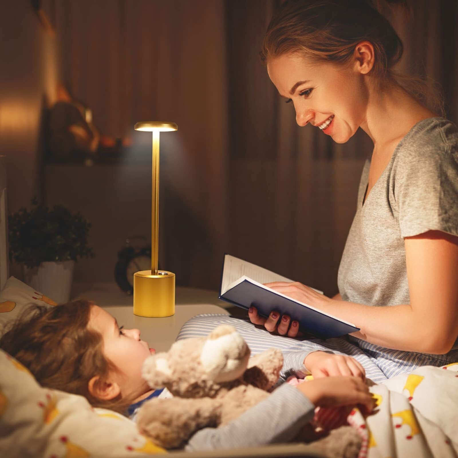 Lámpara de mesa LED inalámbrica recargable moderna para salón
