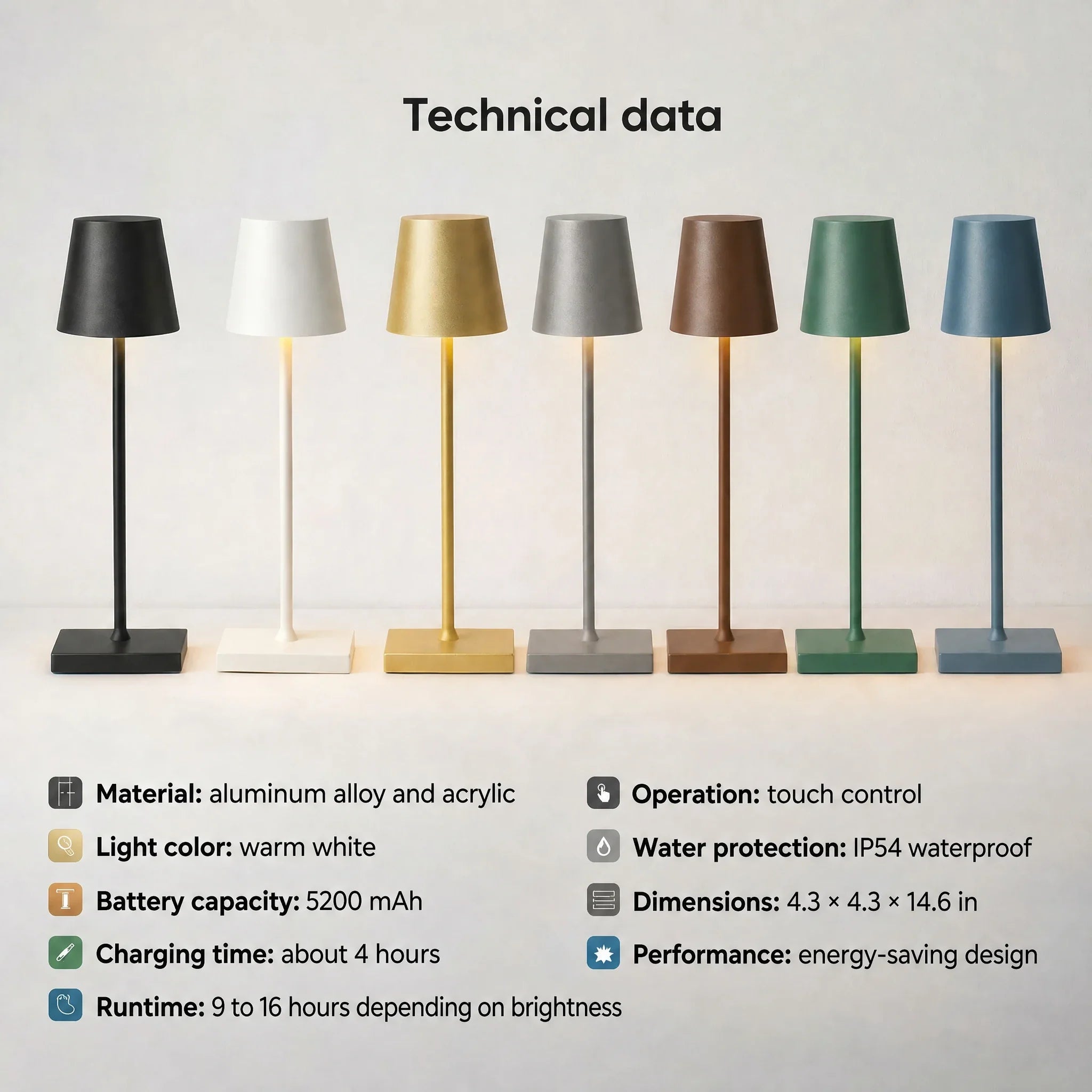 Lámpara de mesa sin cables | TischLicht