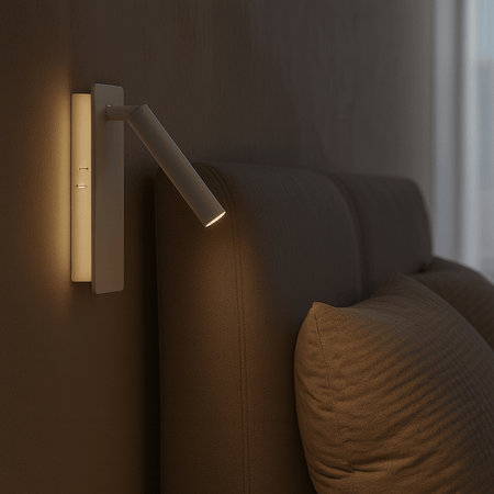 Lámpara de pared para mesita de noche | Cabezal giratorio y brillo ajustable