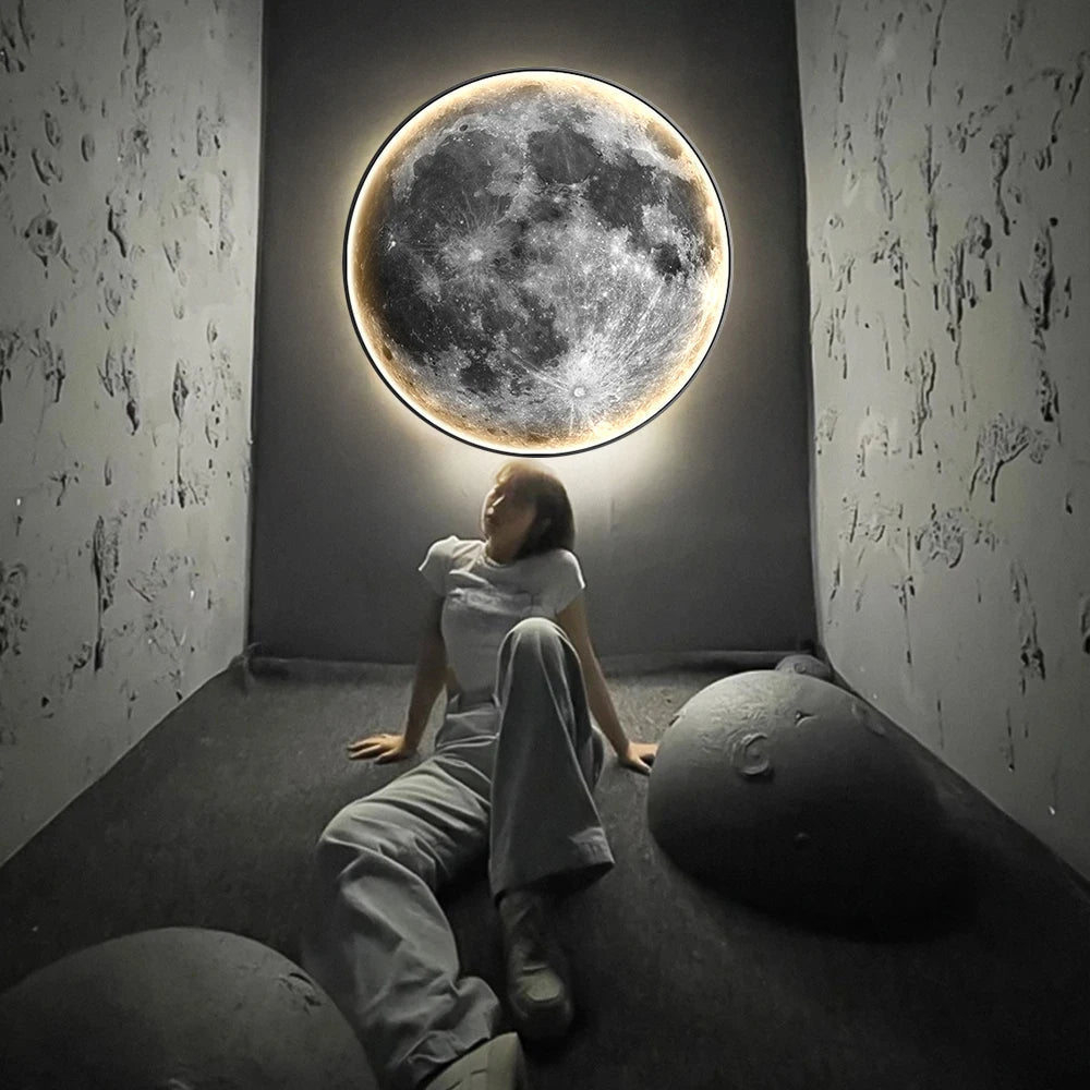 Lámpara de pared única con efecto luna realista