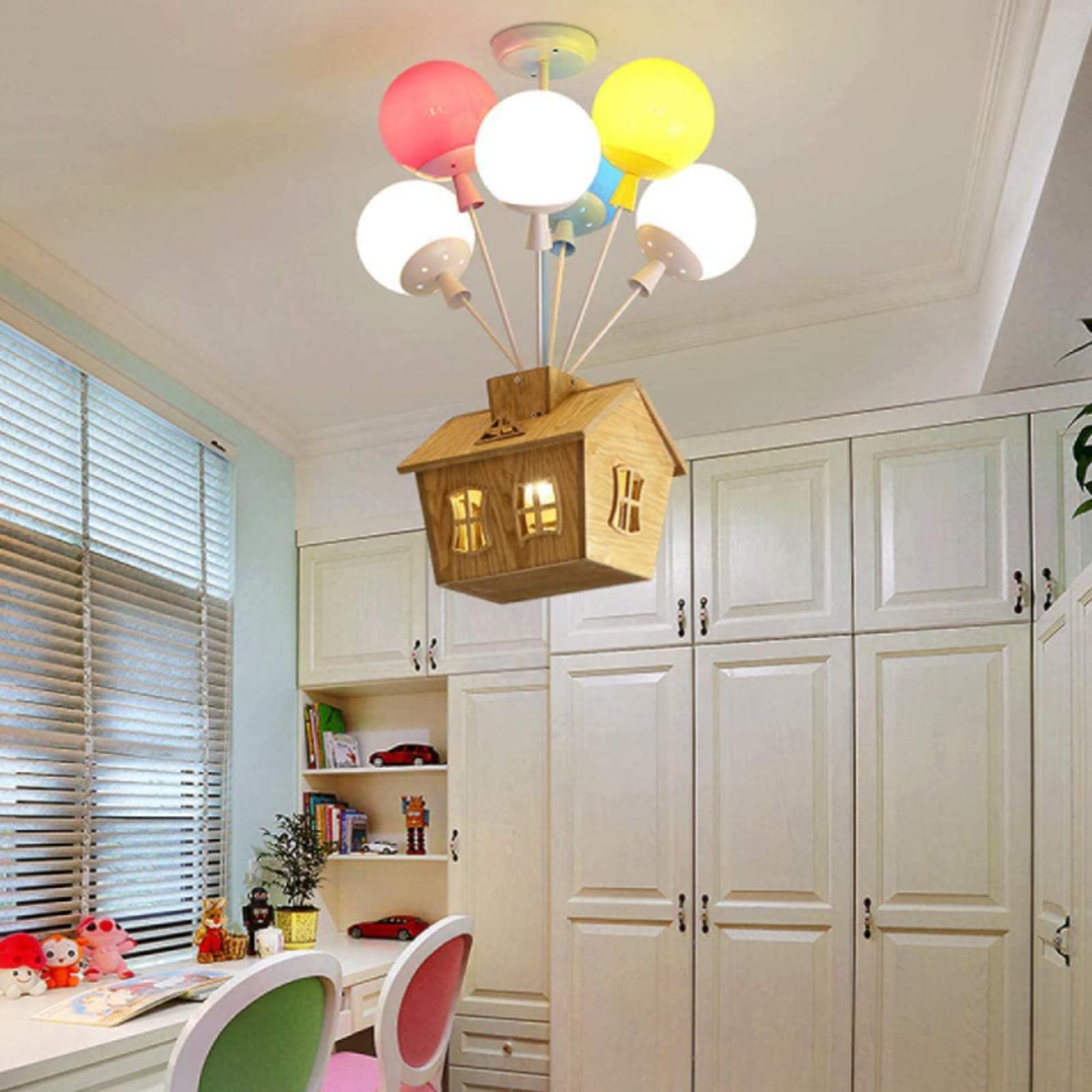 Lámpara de techo plafón Aria de madera para habitación infantil