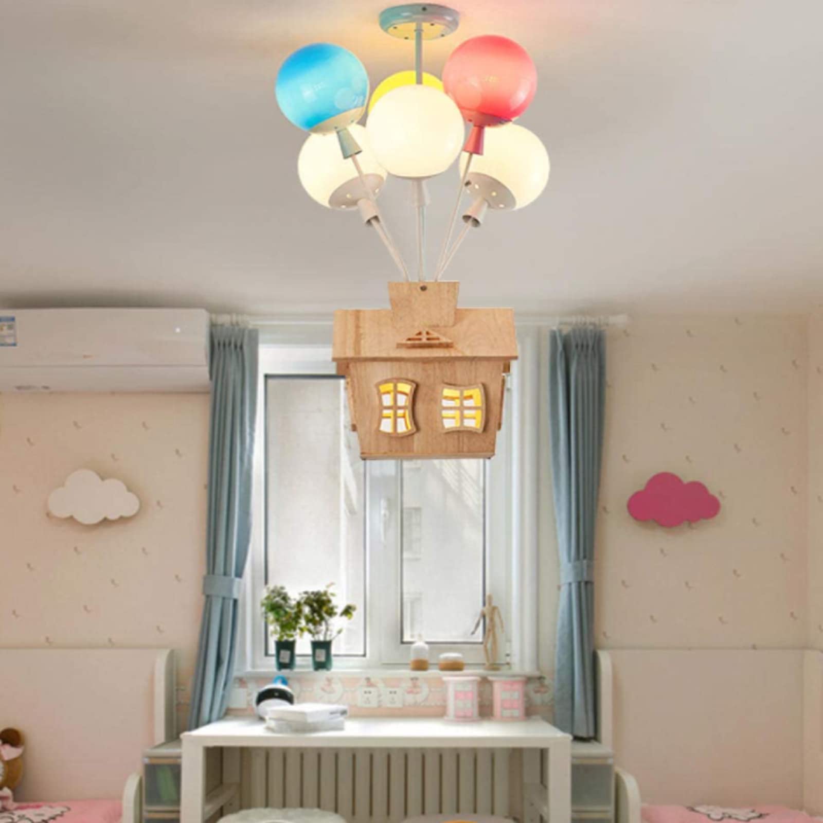 Lámpara de techo plafón Aria de madera para habitación infantil