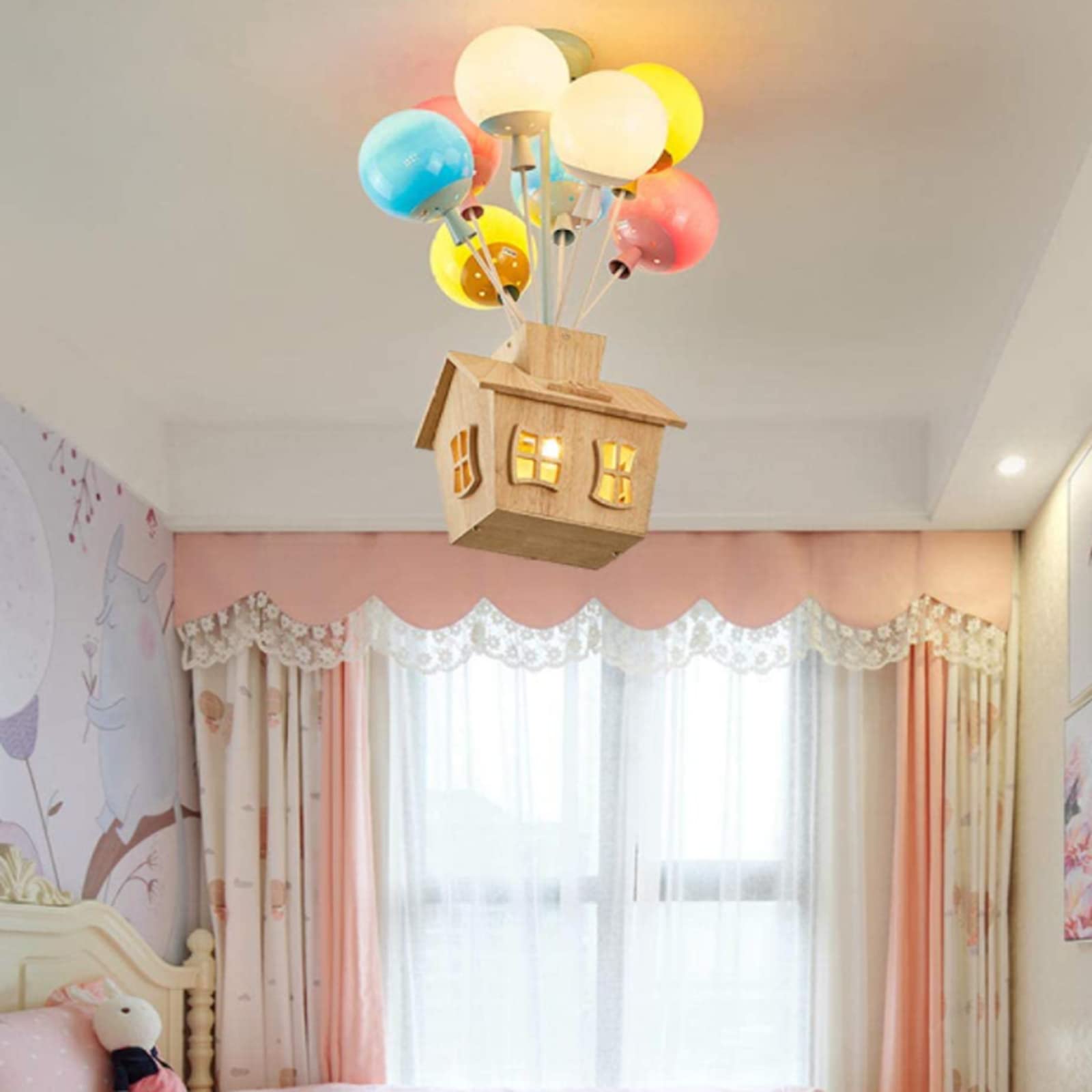 Lámpara de techo plafón Aria de madera para habitación infantil