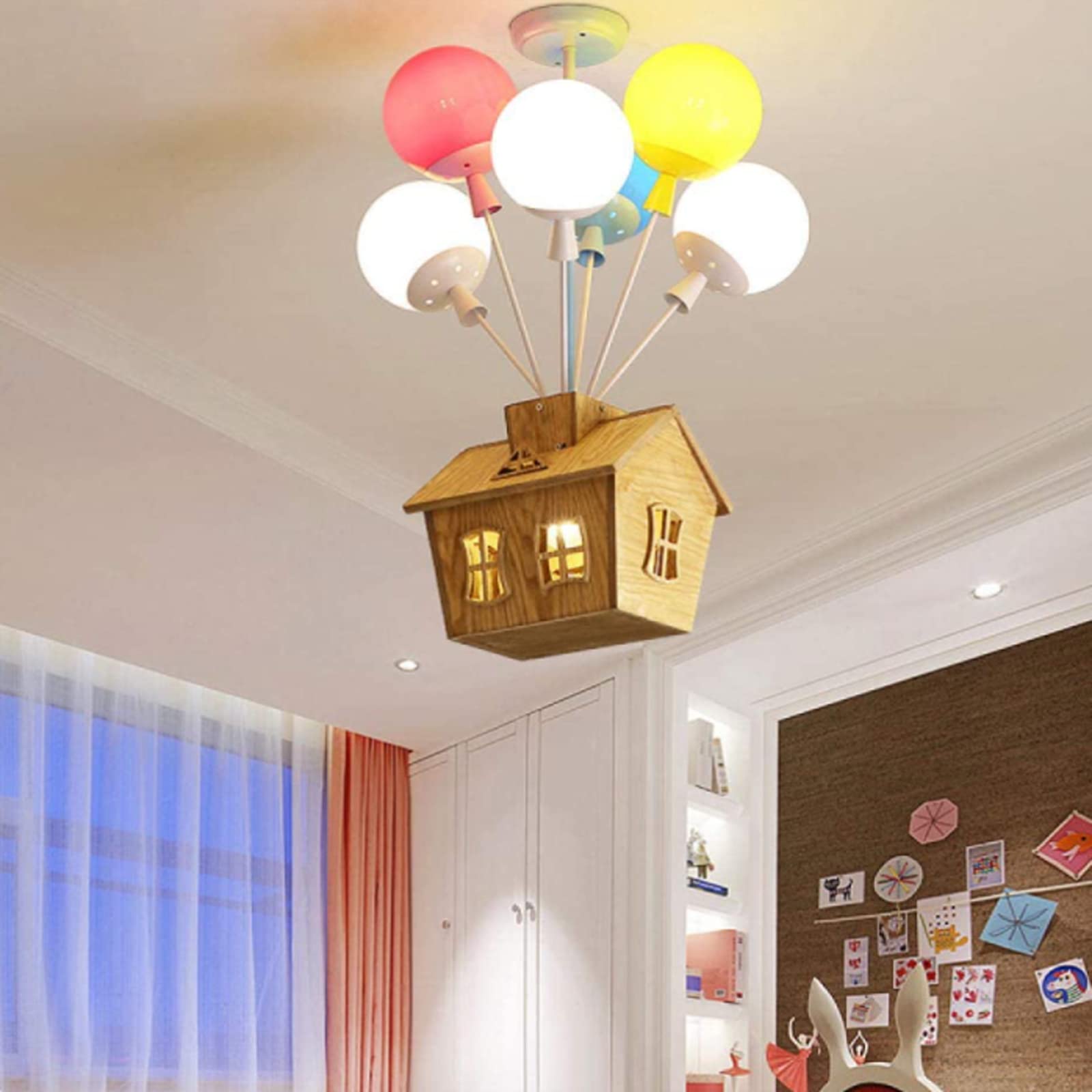 Lámpara de techo plafón Aria de madera para habitación infantil