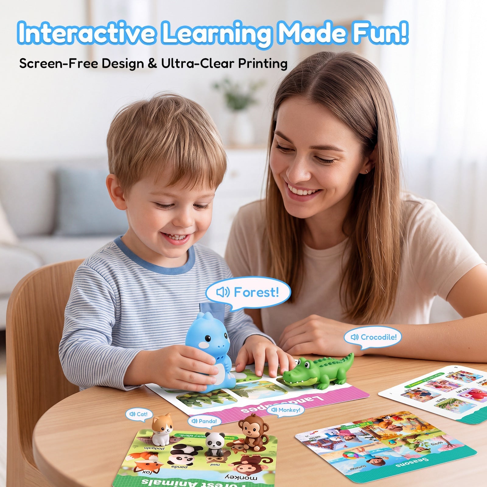 Lápiz lector de inglés con diseño de dinosaurio y 84 tarjetas