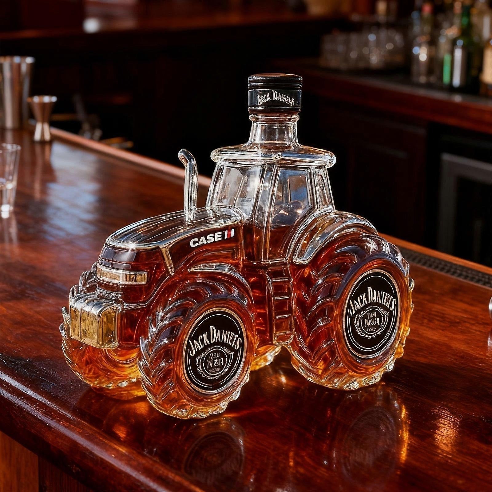 Licorera de whisky 300 ml con diseño tridimensional de tractor