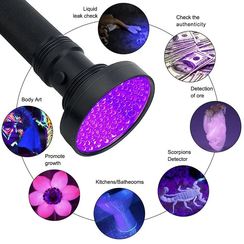 Linterna UV para detección de chinches y manchas