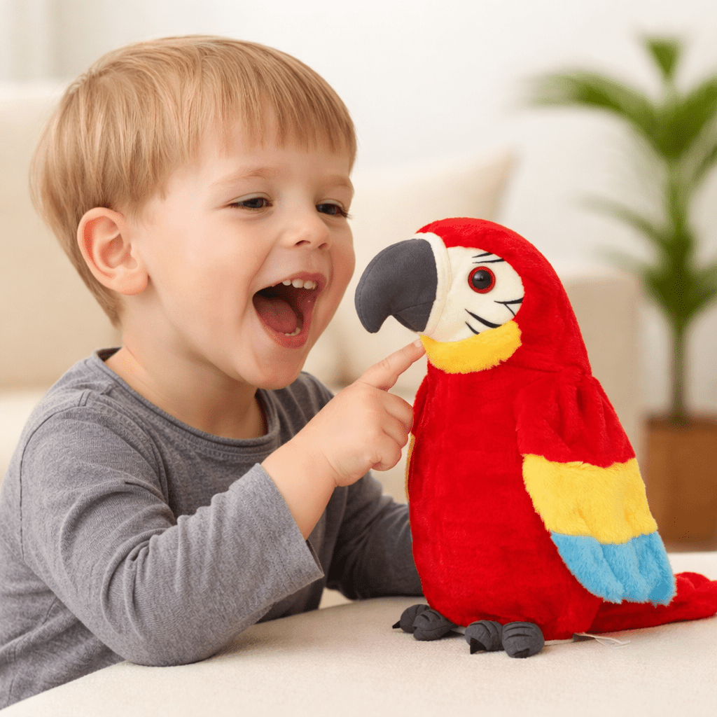 Loro de peluche interactivo que habla para el desarrollo del lenguaje infantil