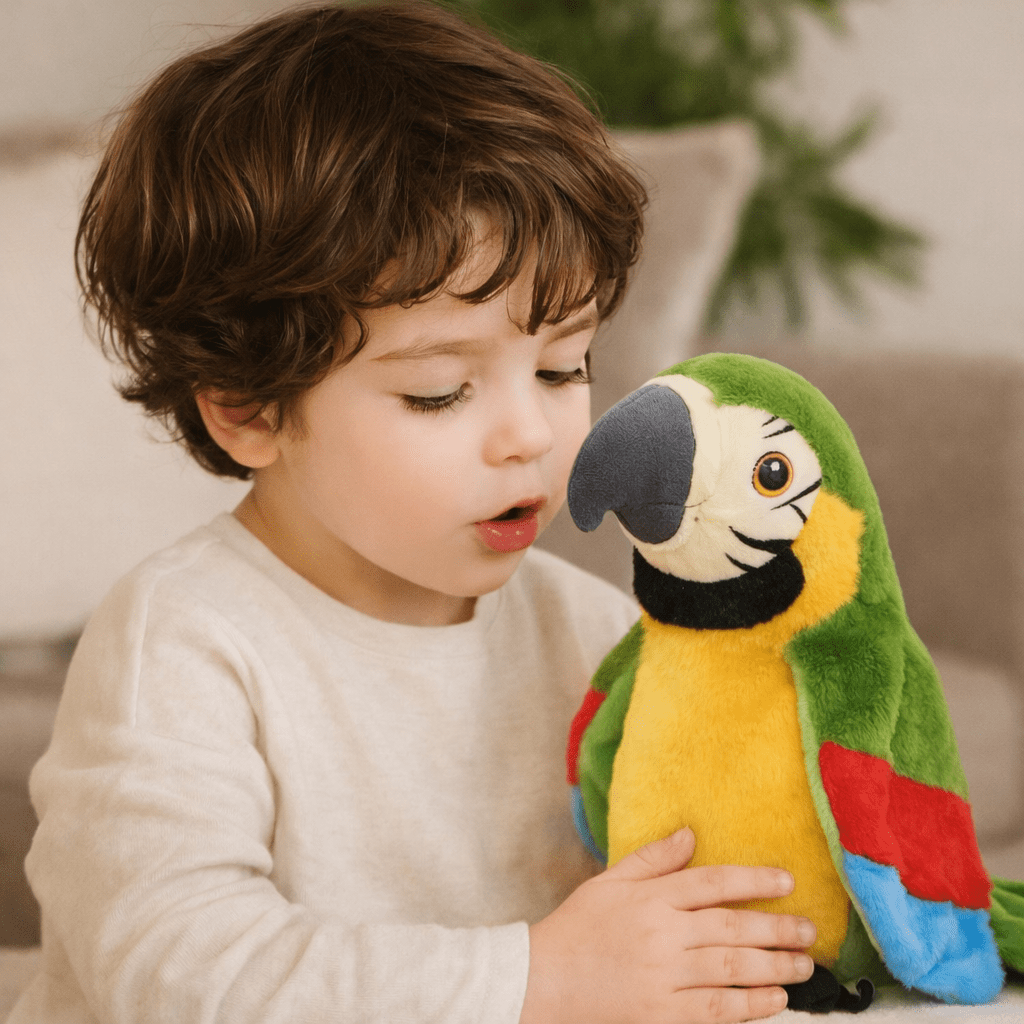Loro de peluche interactivo que habla para el desarrollo del lenguaje infantil