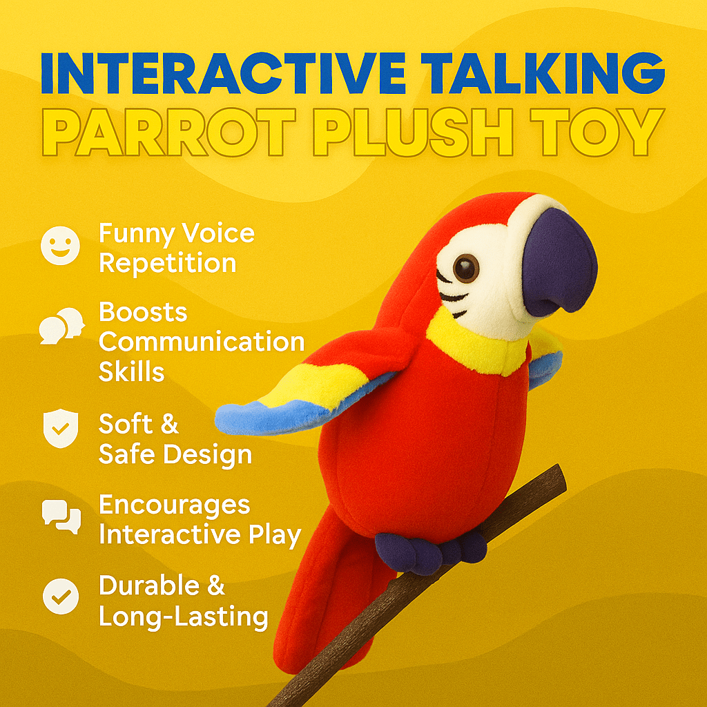 Loro de peluche interactivo que habla para el desarrollo del lenguaje infantil