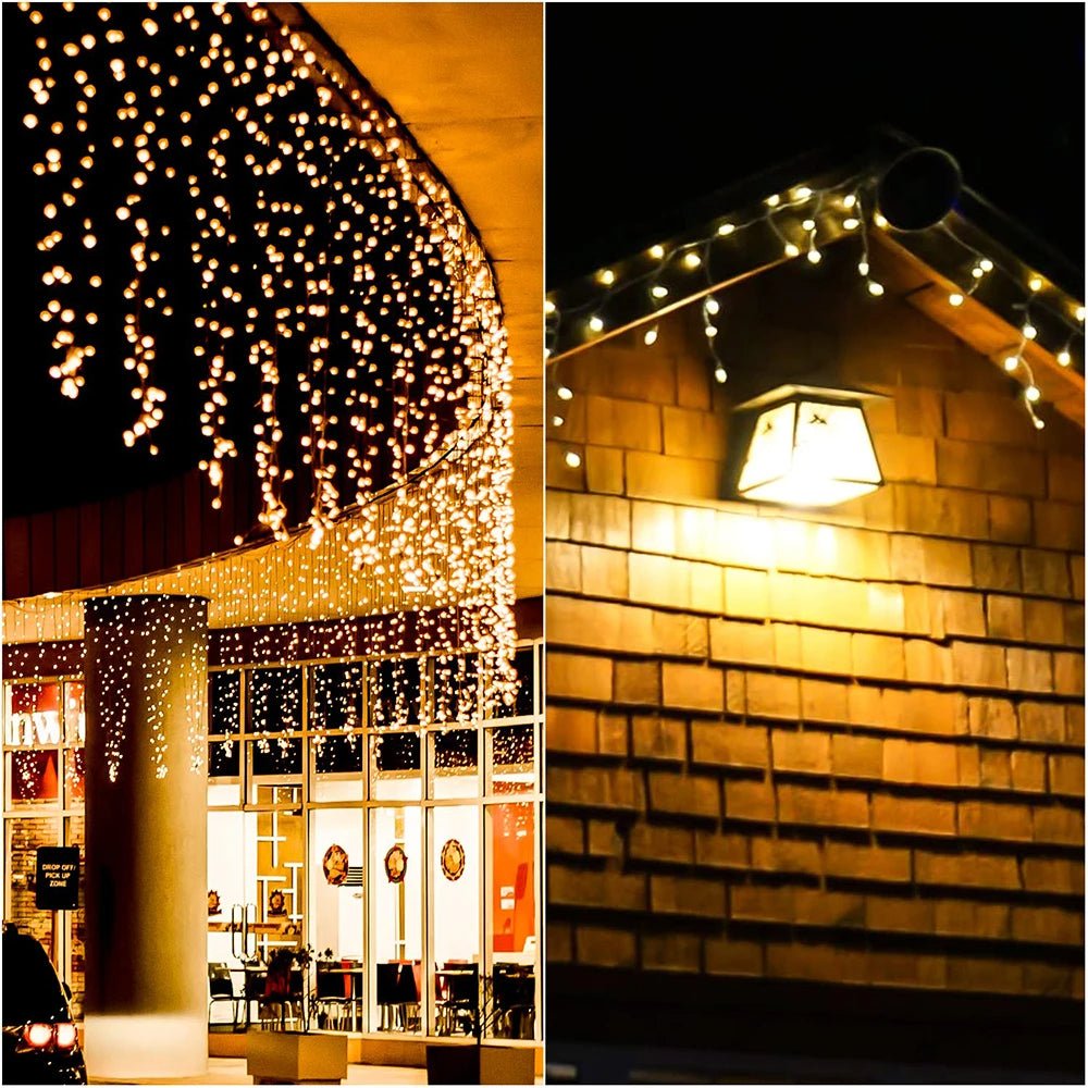 Luces de cortina navideñas con 8 modos de control y mando a distancia