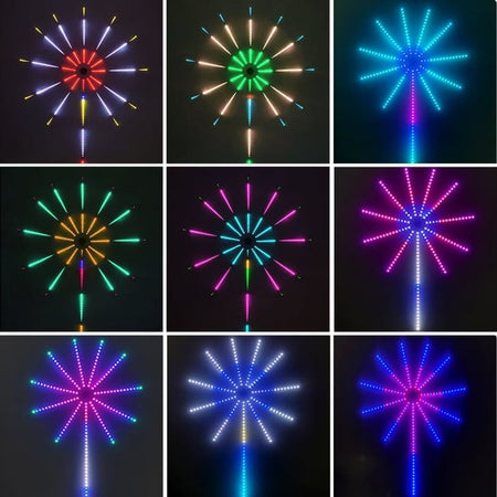 Luces LED de cuerda con efecto estrella explosiva